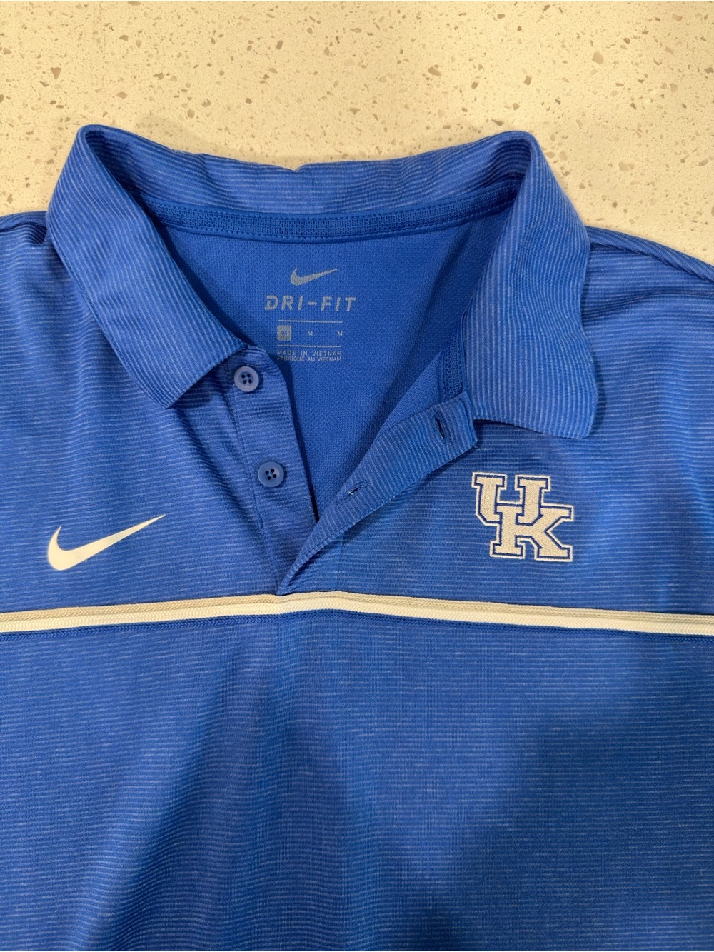 Nike Blue UK Dri-FIT Golf Polo with White Accents